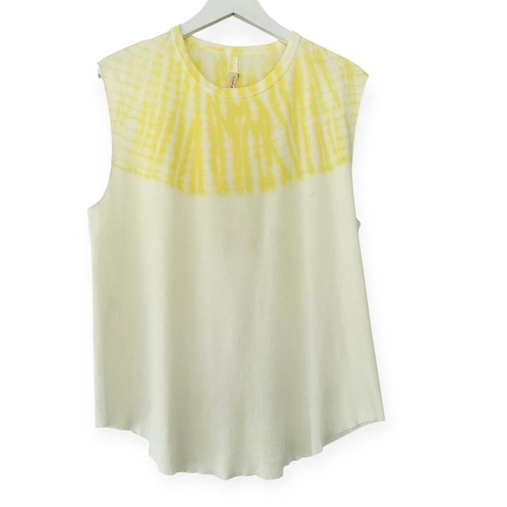 Raquel Allegra • Rib Tank in Yellow Hilma Tie Dye